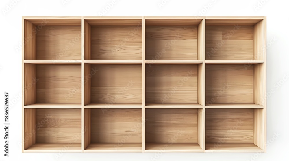 Contemporary storage unit, modular design, isolated white background Contemporary storage unit, modular design, isolated white background
