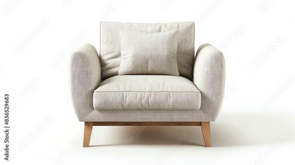 armchair, modern and cozy, isolated white background armchair, modern and cozy, isolated white background