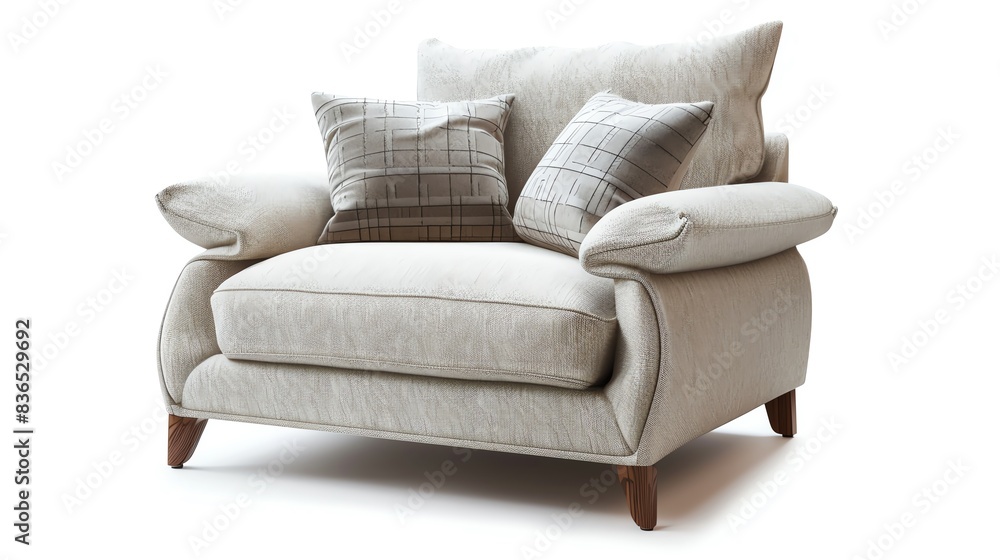 armchair, modern and cozy, isolated white background armchair, modern and cozy, isolated white background