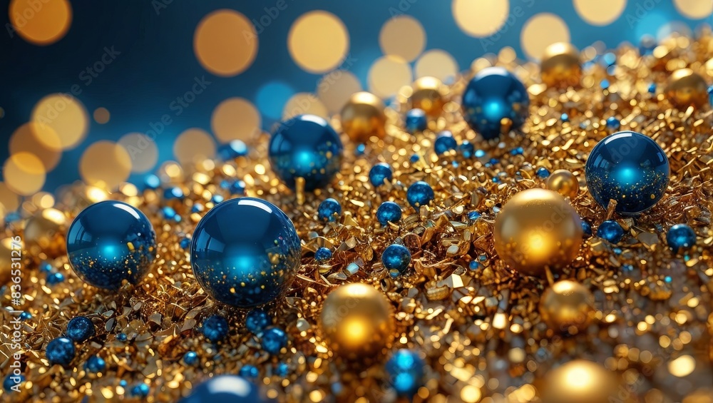 Blue and Gold Christmas Ornaments Blue and Gold Christmas Ornaments