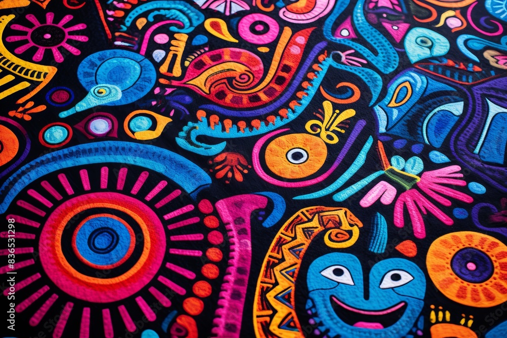 Fototapeta premium Guna Yala Heritage Unveiled Vibrant Panama Mola Tapestry