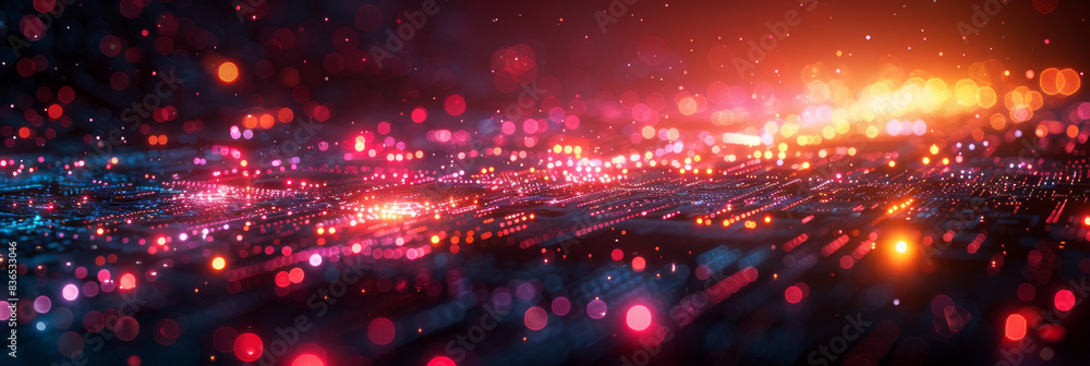 Fototapeta premium Digital background for tech, AI, neural networks, data, audio, graphics