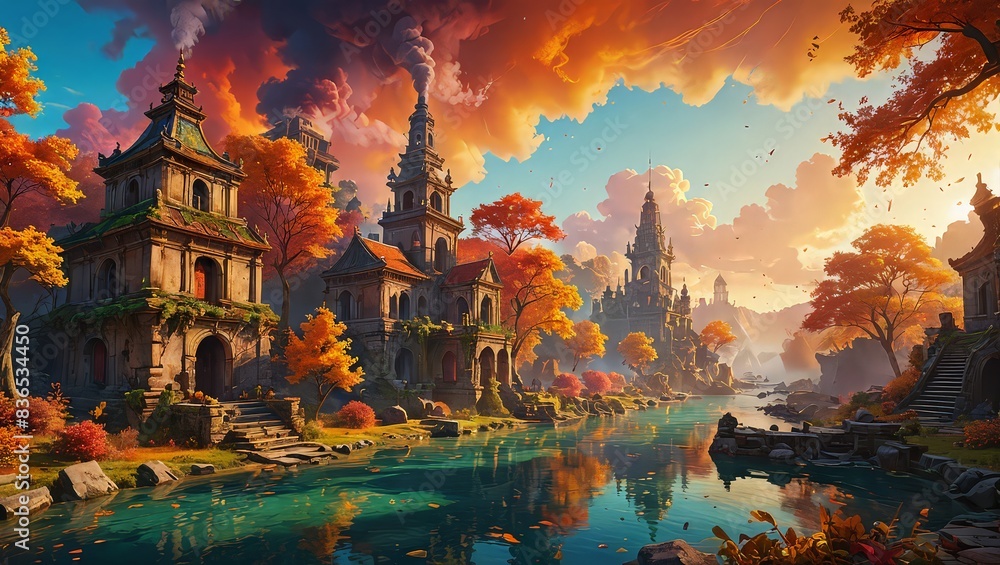 Fantasy Autumn Landscape Fantasy Autumn Landscape