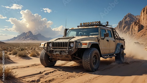 Off-Road Truck in Desert Landscape