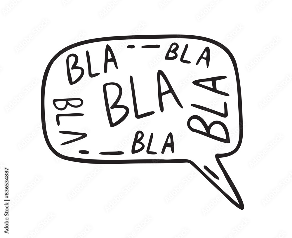 Bla bla bla doodle Speech bubble lettering iconHand drawn sketch Cartoon doodle sign design. Children style print clothes banner ad Bla bla bla doodle Speech bubble lettering iconHand drawn sketch Cartoon doodle sign design. Children style print clothes banner ad