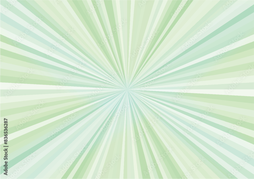 Obraz premium 集中線・放射線（グリーン）