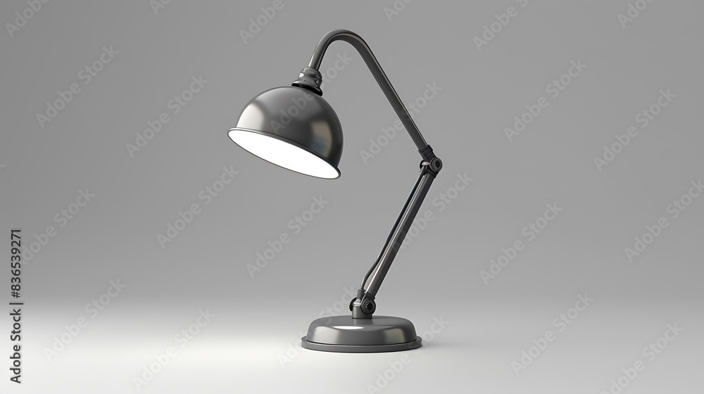 Isolated grey lamp on white background.