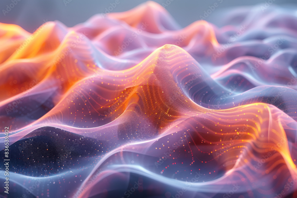 Fototapeta premium Digital background for tech, AI, neural networks, data, audio, graphics
