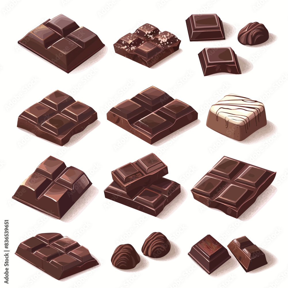 Dark chocolate isolated on white background Dark chocolate isolated on white background