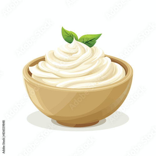 Greek yogurt isolated on white background