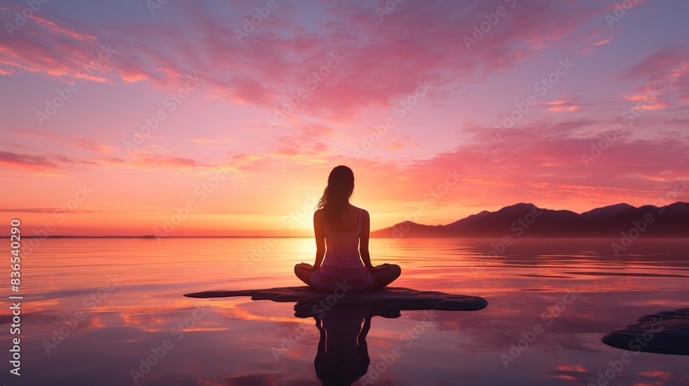 Serene Yoga Session at Sunrise on a Beach with Individuals in Various Poses, Calm Sea, and Pastel-Colored Sky in a Calming and Serene Style Serene Yoga Session at Sunrise on a Beach with Individuals in Various Poses, Calm Sea, and Pastel-Colored Sky in a Calming and Serene Style