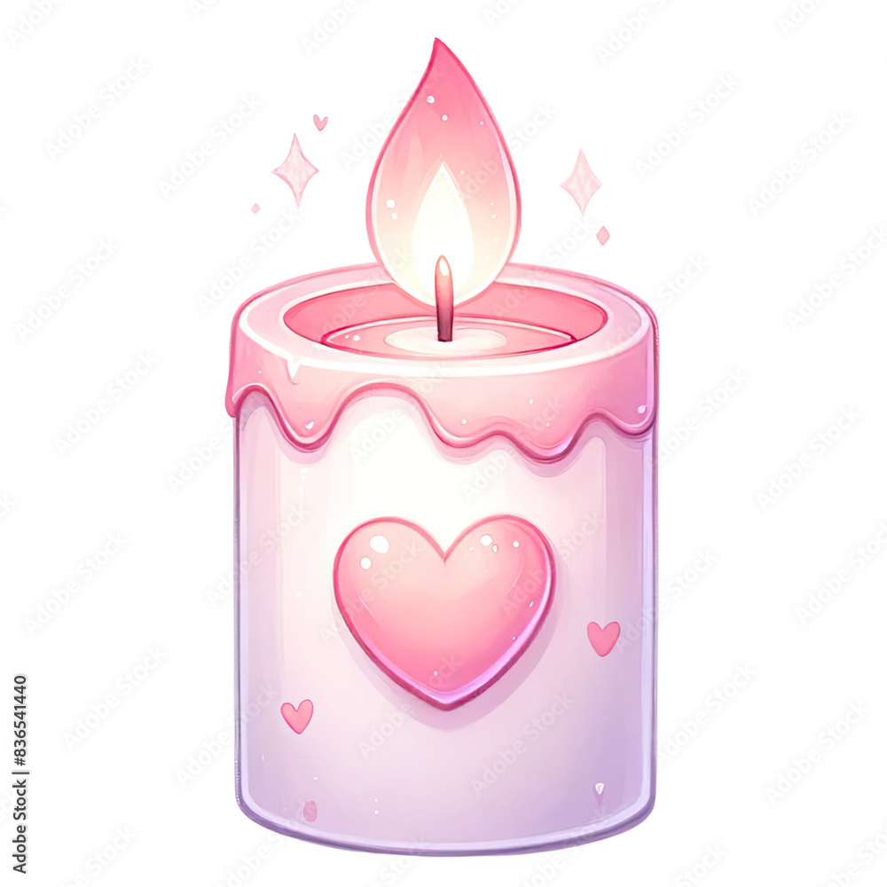 Heart candle with flame for Valentine's Day clipart on transparent background
Heart candle with flame for Valentine's Day clipart on transparent background