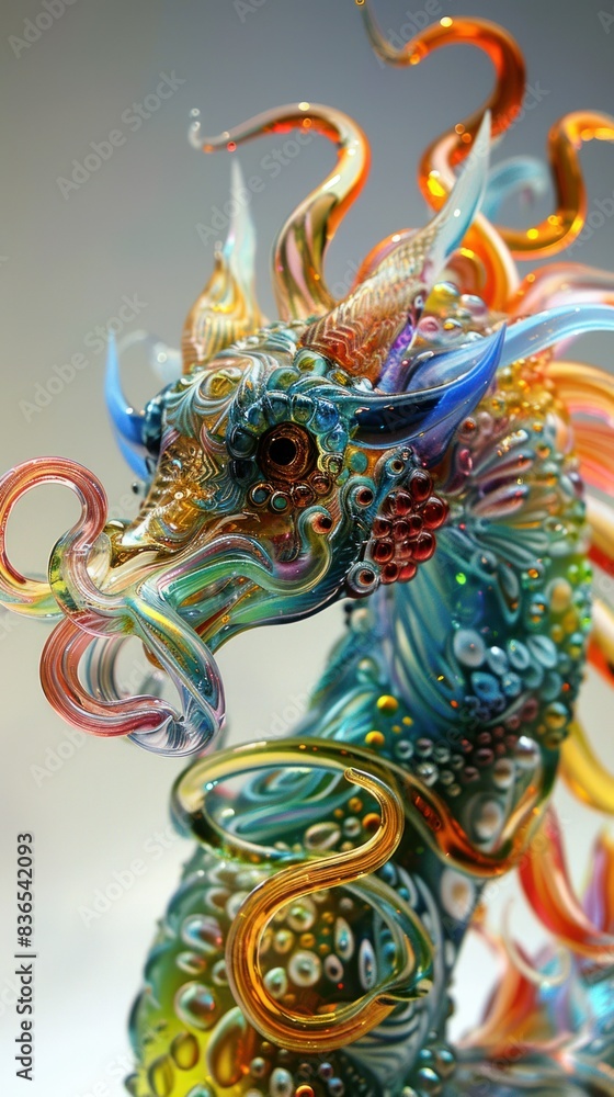Fototapeta premium Artistic glass creations in diverse shapes Detail