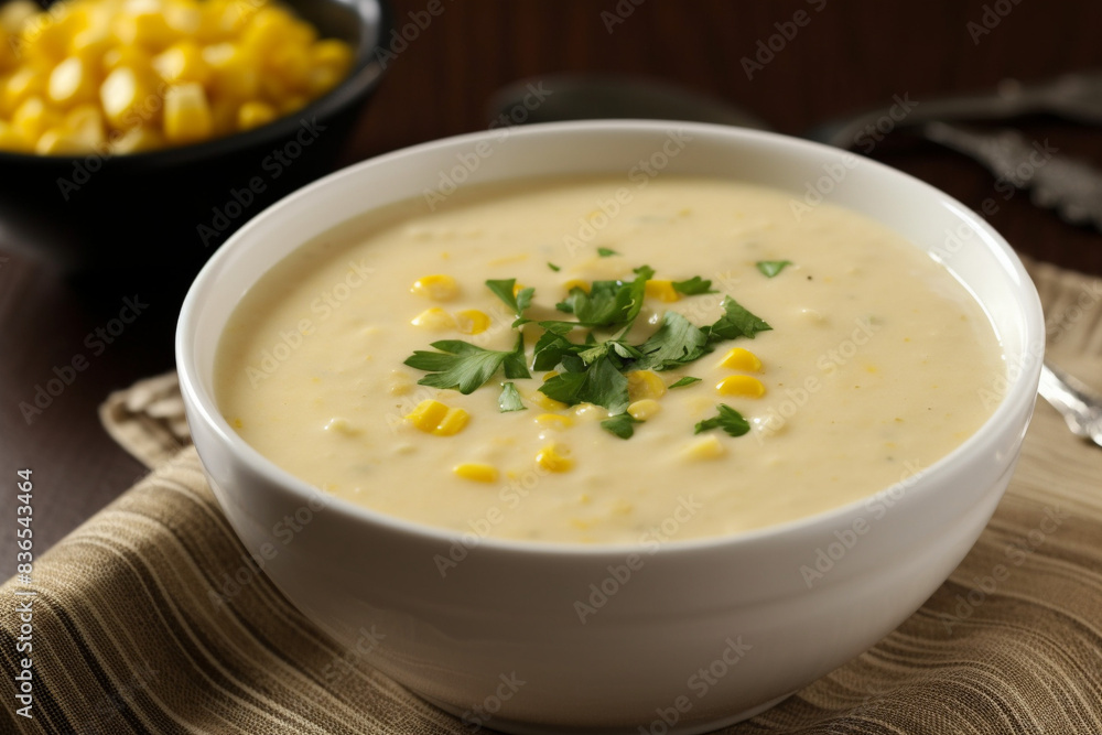 Creamy corn soup generative AI Creamy corn soup generative AI