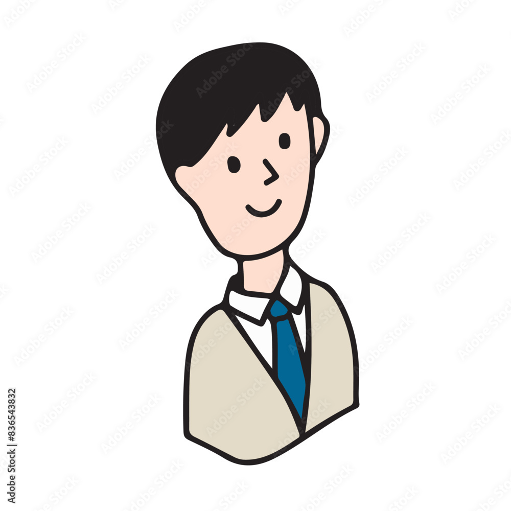 制服を着た男子学生・スーツのビジネスマンのイラストアイコン 中学生・高校生 制服を着た男子学生・スーツのビジネスマンのイラストアイコン 中学生・高校生