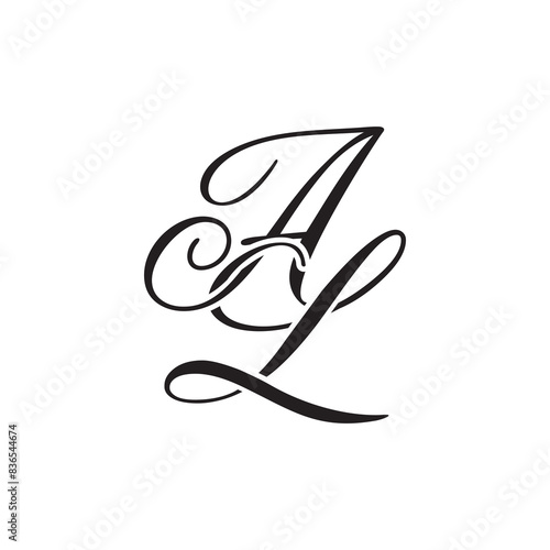 AL initial monogram logo	