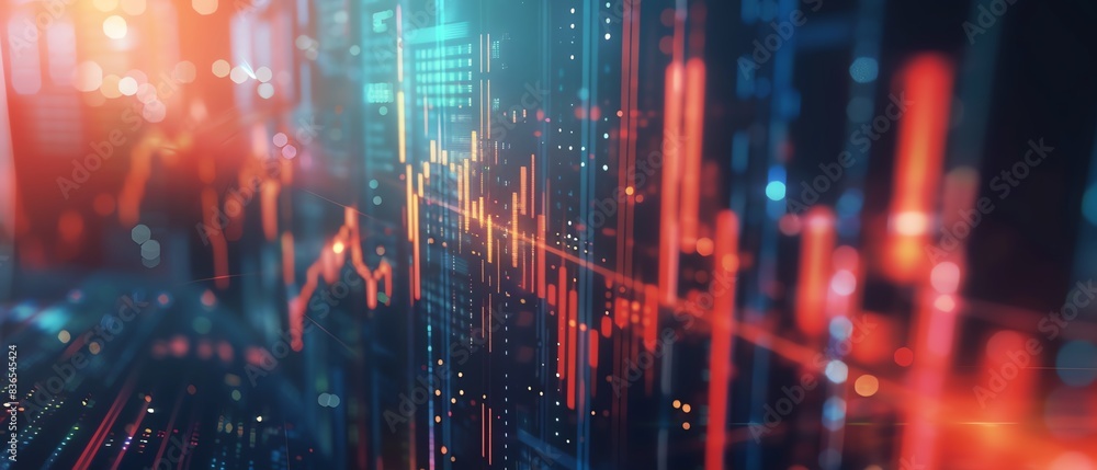 Dynamic concept of financial trading with abstract digital graph and data points, showcasing market analysis and business trends in a modern interface. Dynamic concept of financial trading with abstract digital graph and data points, showcasing market analysis and business trends in a modern interface.