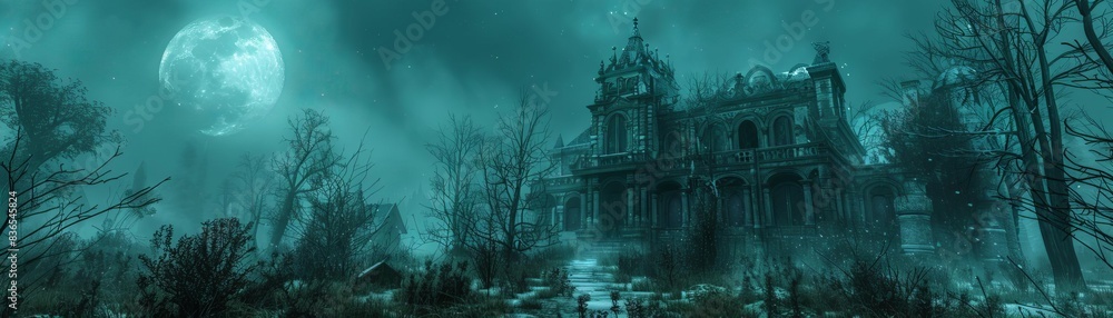 Capture a wide-angle view of a mysterious Capture a wide-angle view of a mysterious