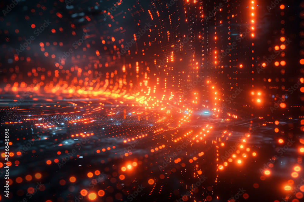 Naklejka premium Digital background for tech, AI, neural networks, data, audio, graphics