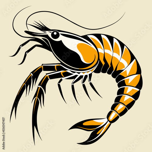 Simple shrimp vector illustration 