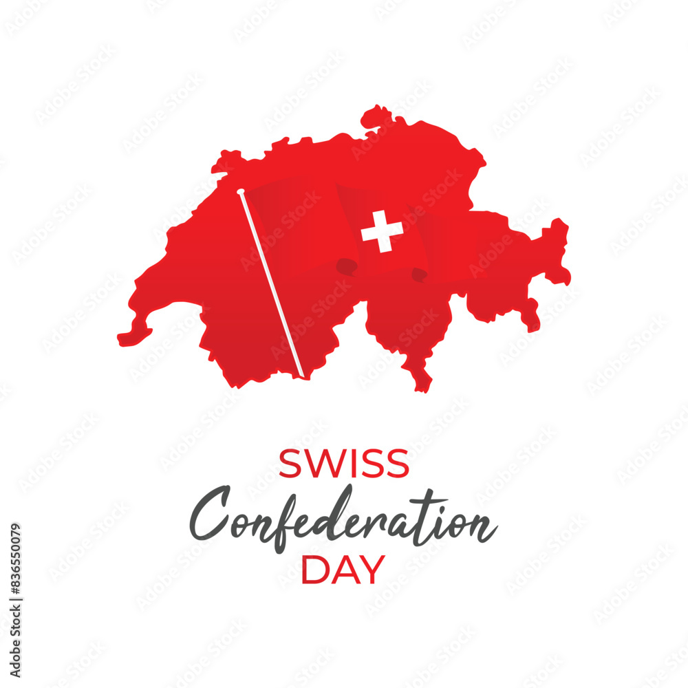 Poster for Swiss Confederation Day with Switzerland flag Poster for Swiss Confederation Day with Switzerland flag