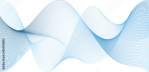 Abstract navy blue sound wave. Line 3d flow vector png eco design overlay. Graphic wavy mesh of water. Light tech pattern with curved linear swoosh. Corporate network speed banner.