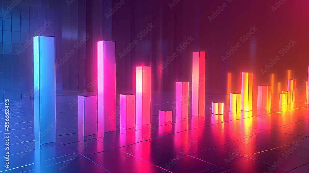 Financial data curve chart, financial technology themed big data analysis bar chart background Financial data curve chart, financial technology themed big data analysis bar chart background