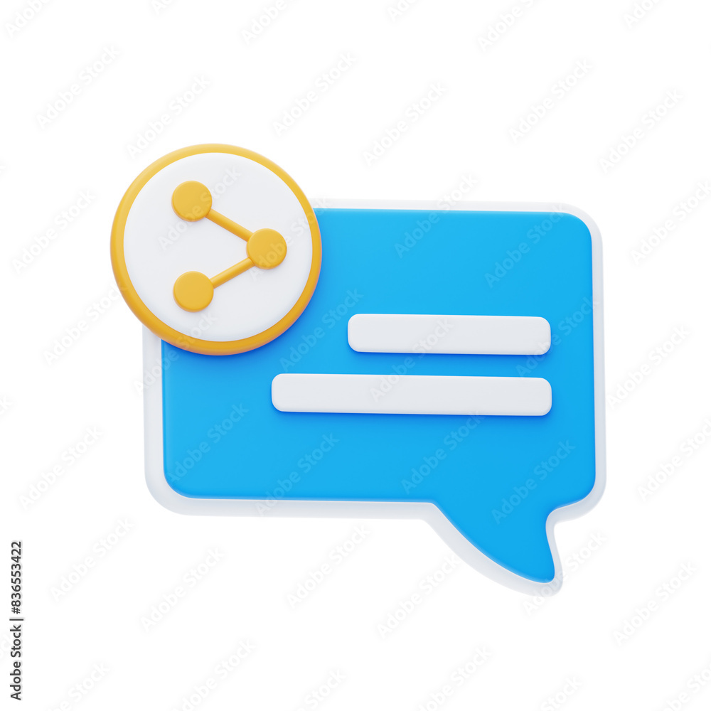 Fototapeta premium 3D Effective Communication By Sharing Messages