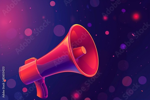 megaphone vector art illustration for announcement, information, blasting info © GHArtwork