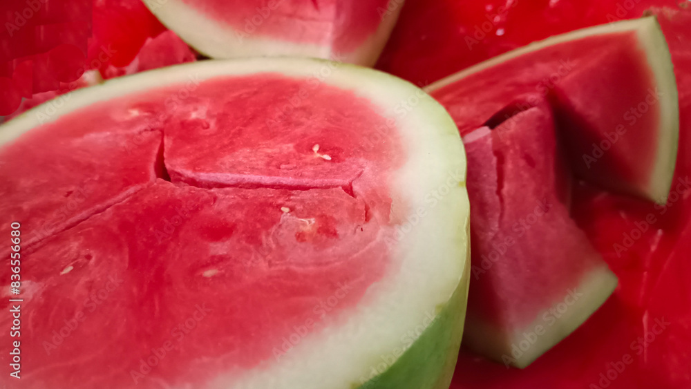 Watermelon is ripe and ready to eat. Watermelon is ripe and ready to eat.