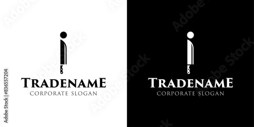 Letter I Knife Logo, for Culinary Brands, Knifemakers, and Chefs