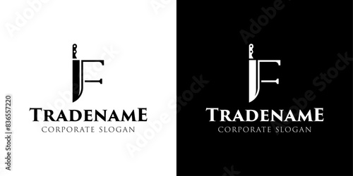 Letter F Knife Logo, for Culinary Brands, Knifemakers, and Chefs