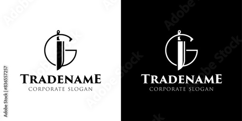Letter G Knife Logo, for Culinary Brands, Knifemakers, and Chefs