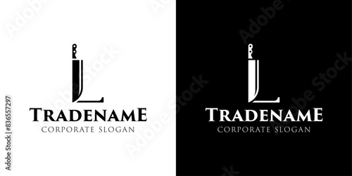 Letter L Knife Logo, for Culinary Brands, Knifemakers, and Chefs