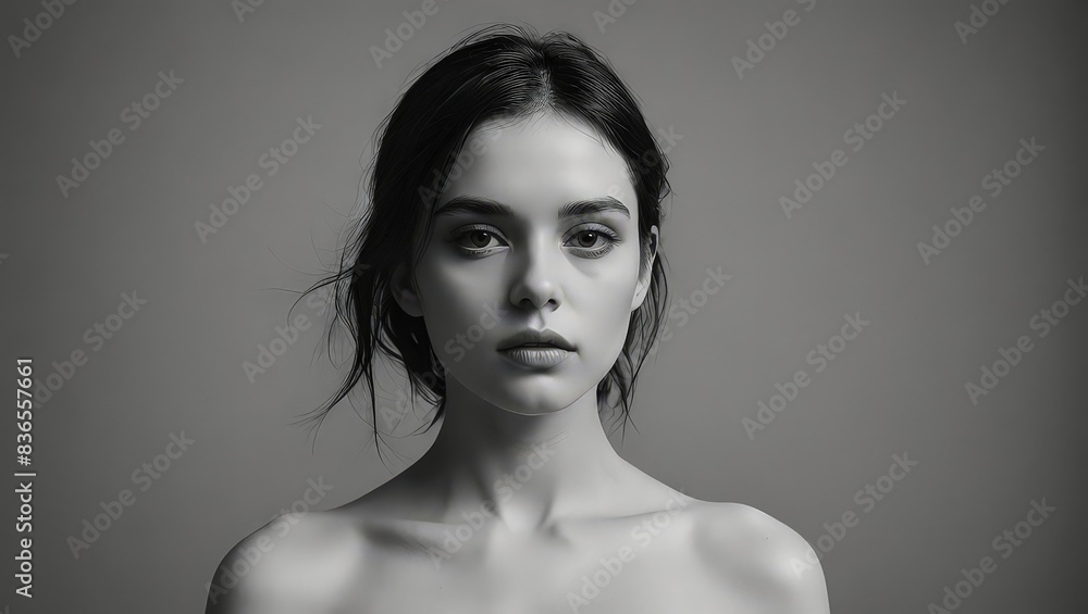 Portrait of a Young Woman with Black Hair Portrait of a Young Woman with Black Hair