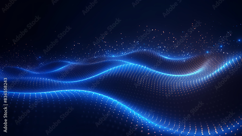 Abstract blue wavy background with glowing lights and sound waves Abstract blue wavy background with glowing lights and sound waves