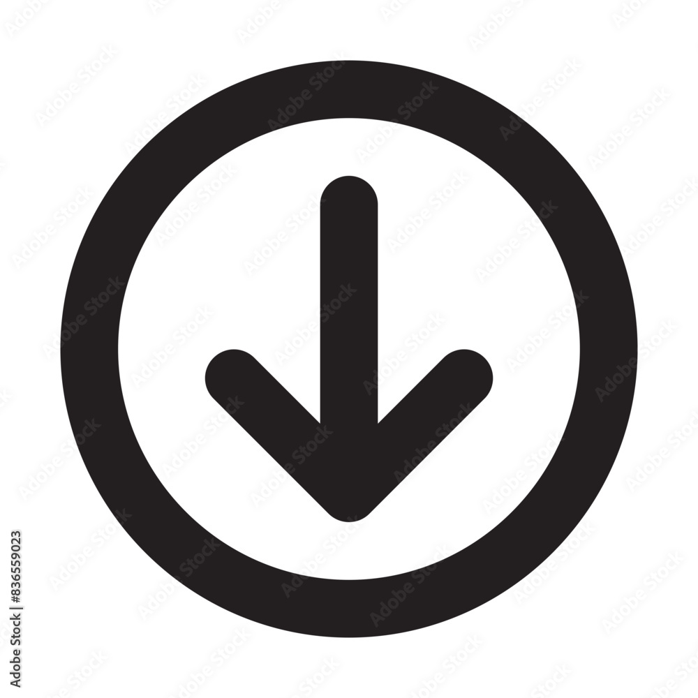 Download down arrow circle line icon Download down arrow circle line icon