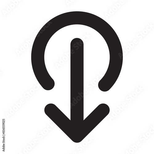 Download down arrow circle line icon