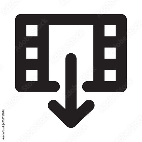 Download down movie arrow line icon