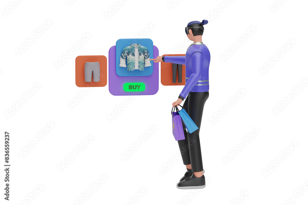 Virtual Shopping 3D Illustration Virtual Shopping 3D Illustration