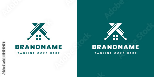 Home Knife Logo, Ideal for Home Chefs, Culinary Brands, and Knifemakers