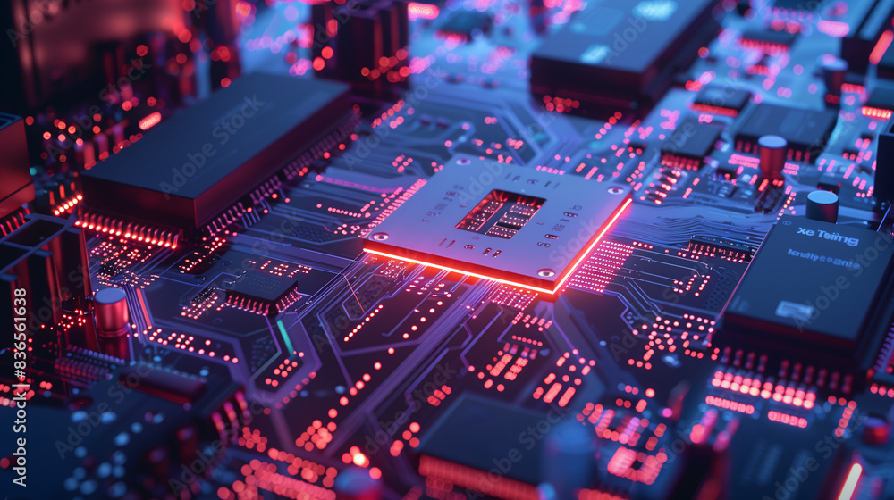 Central computer processors CPU on motherboard, technology background, chip on board, digital computer science Central computer processors CPU on motherboard, technology background, chip on board, digital computer science