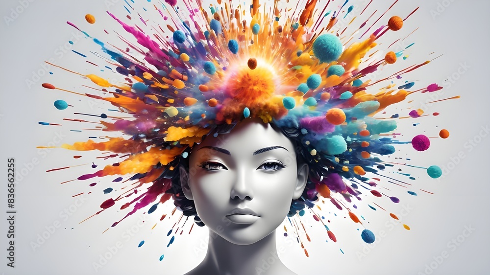 Generative AI illustration of annual collective mind concept art ...