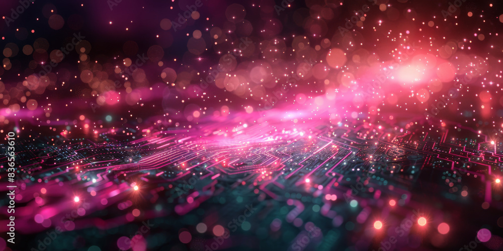 Fototapeta premium Digital background for tech, AI, neural networks, data, audio, graphics