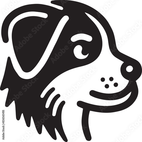 isolated  a graphic  dog cute illustration of peaking. silhouette of  dog vector. dignified poses on a white background.