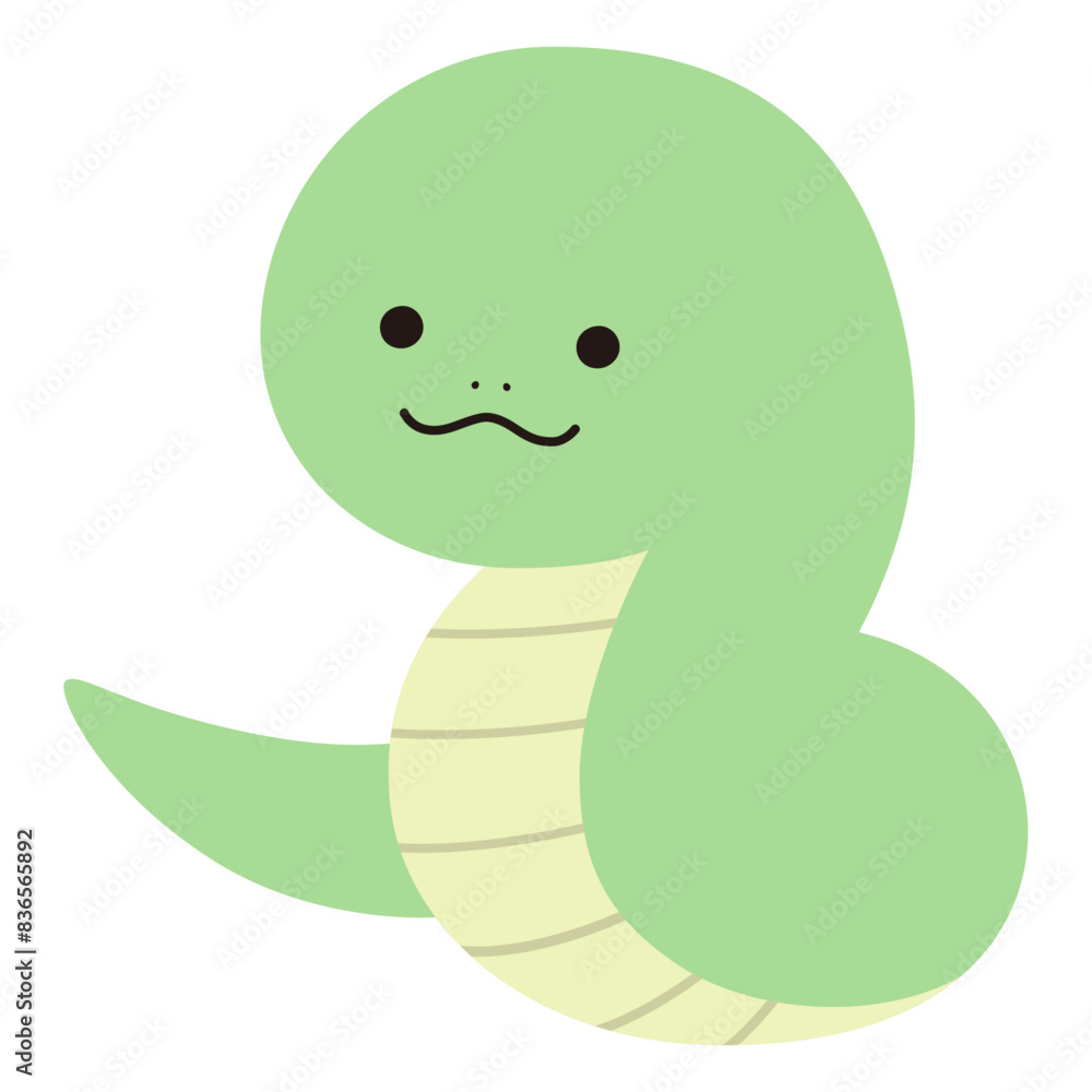 Naklejka premium かわいい蛇のベクターイラスト へび 巳年 干支 十二支 正月