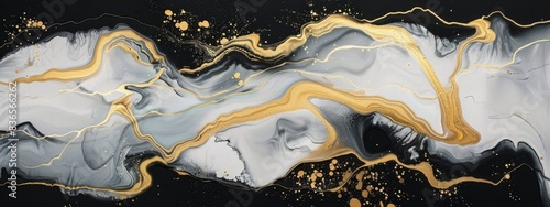 Abstract Gold and Black Swirls