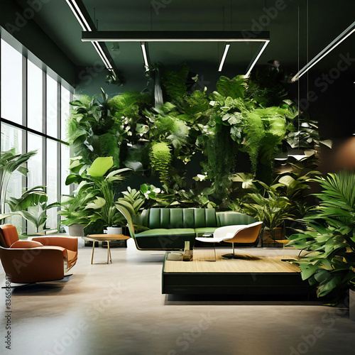 living room with plants