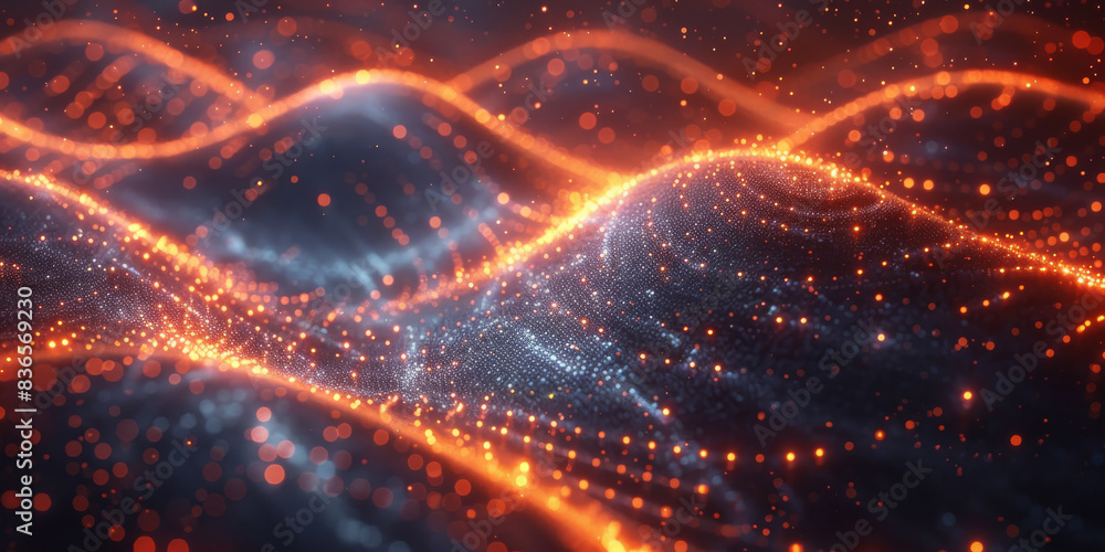 Fototapeta premium Digital background for tech, AI, neural networks, data, audio, graphics