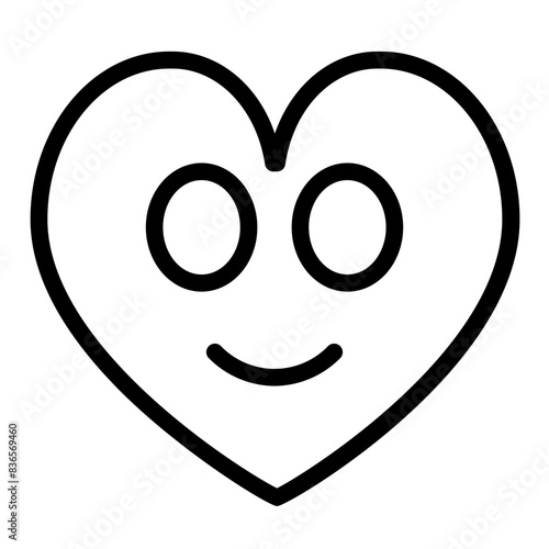 Free Download heart smile line icon style - GFXLoad